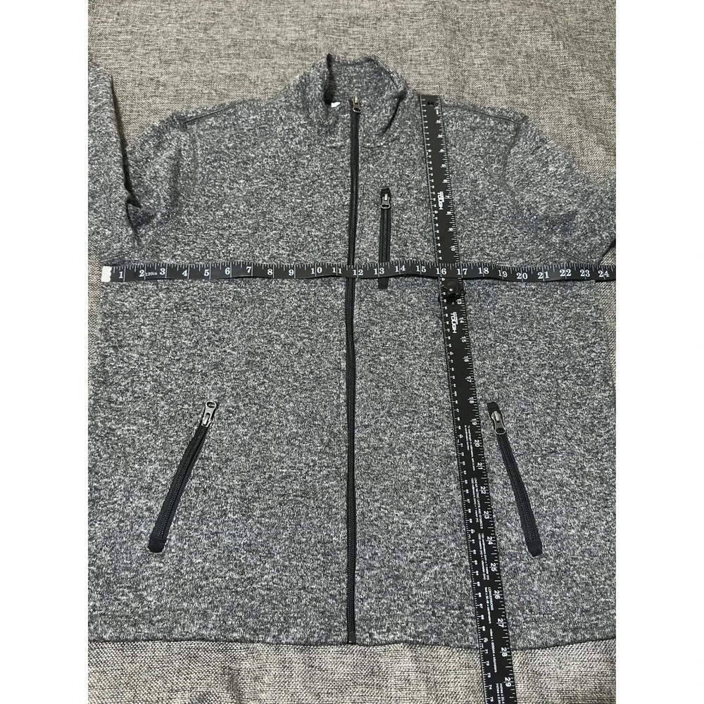 Sonoma Mens XL Jacket Gray Sweater Fleece Full Zip Mock Neck